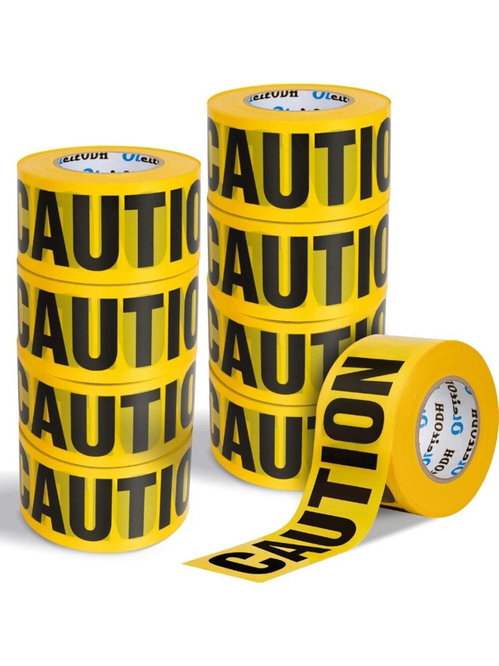 9 Pack Yellow Caution Tape - 3in x 1000ft Waterproof Safety & Halloween Decor